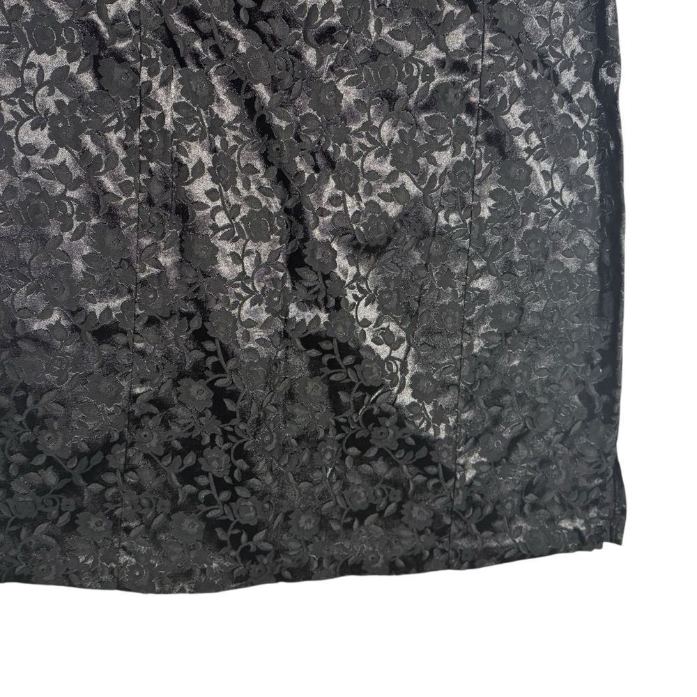 Be Smart Elegant Black Sleeveless mini Dress Y2K jacquard grunge goth floral‎ - Picture 5 of 11